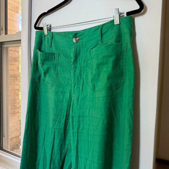 Anthropologie Colette Linen Wide-Leg Pants Maeve Green 30 - Picture 4 of 11